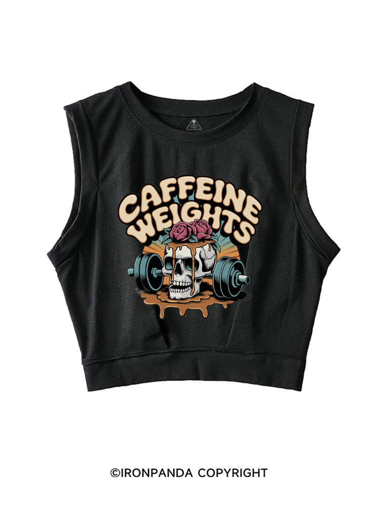 Caffeine weights skeleton SLEEVELESS CROP TOPS