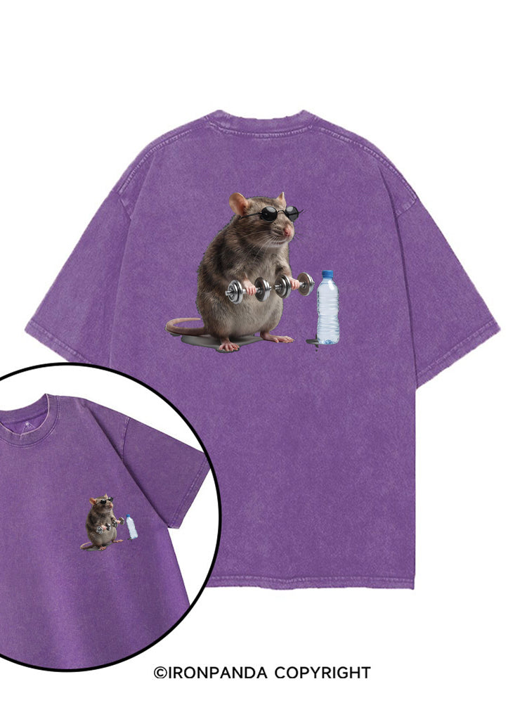 Funny Gym Rat printed Gym Shirt