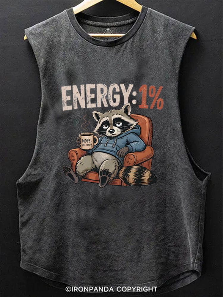 Low Energy Raccoon “Nope Not Today” Scoop Bottom Cotton Tank
