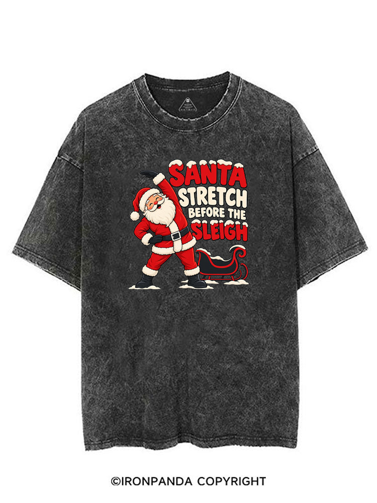 Santa Stretch Before the Sleigh VINTAGE GYM SHIRT