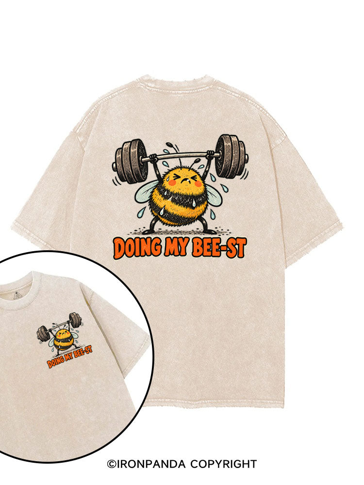 DOING MY BEE-ST printed Gym Shirt