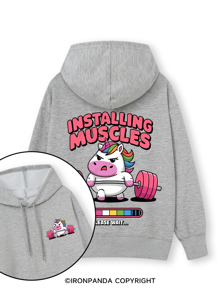 INSTALLING MUSCLES Double-Sided Printed Classic Gym Hoodie