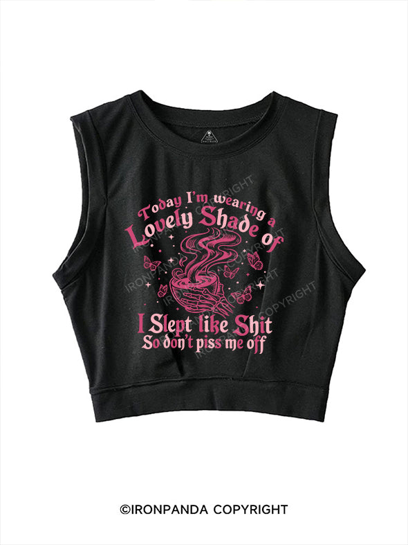 don’t piss me off SLEEVELESS CROP TOPS