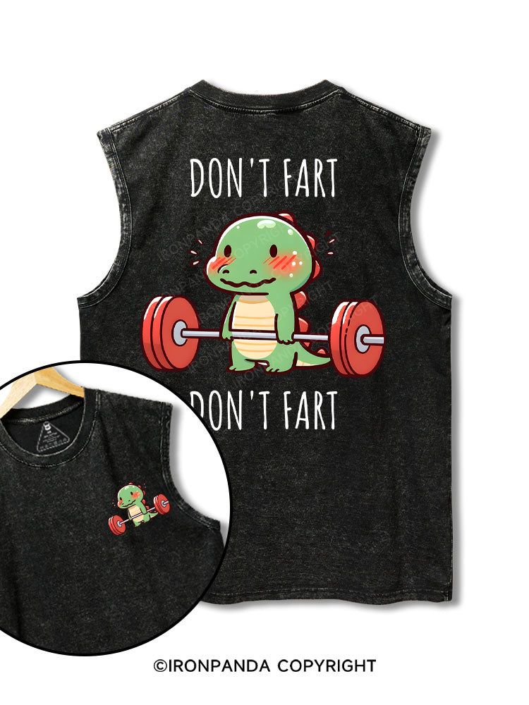 dont fart printed Washed Gym tank
