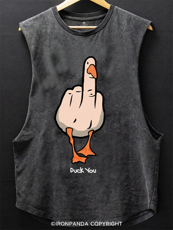 duck you SCOOP BOTTOM COTTON TANK
