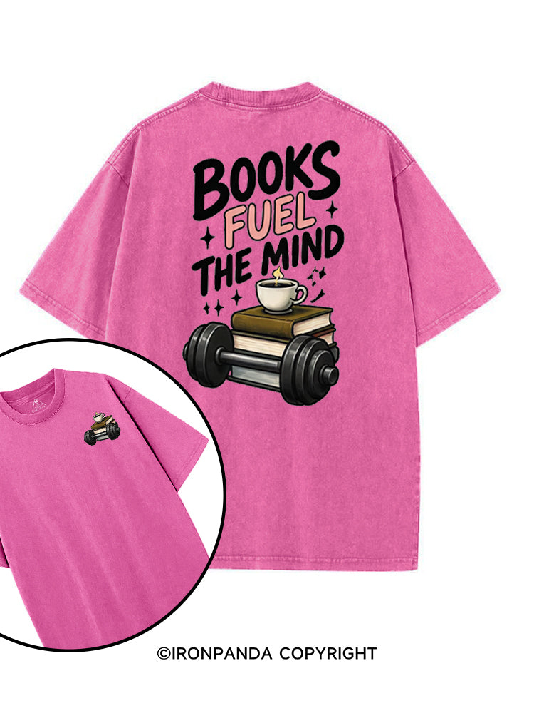 BOOKS FUEL THE MIND printed Gym Shirt