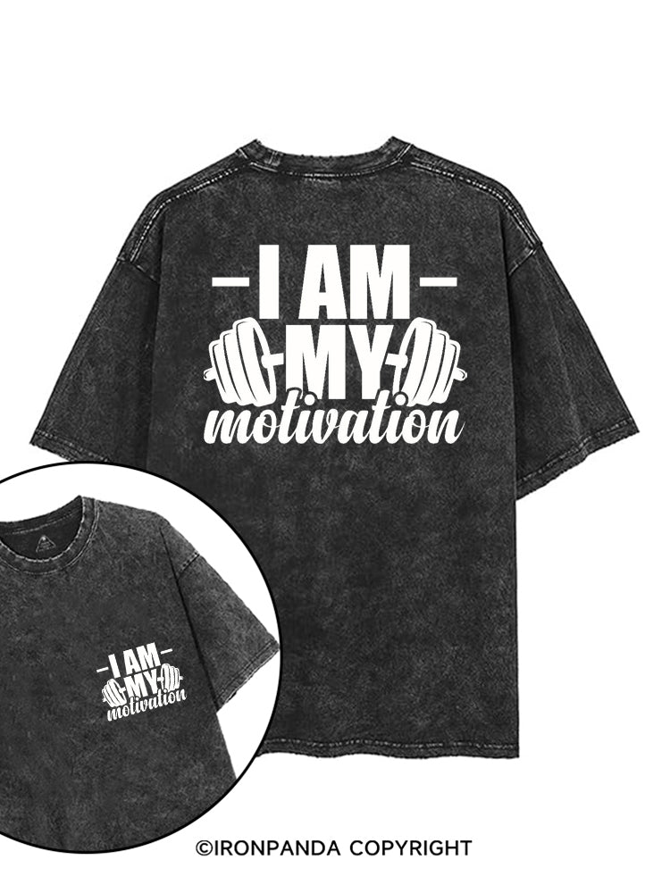 I AM MY MOTIVATION printed Gym Shirt