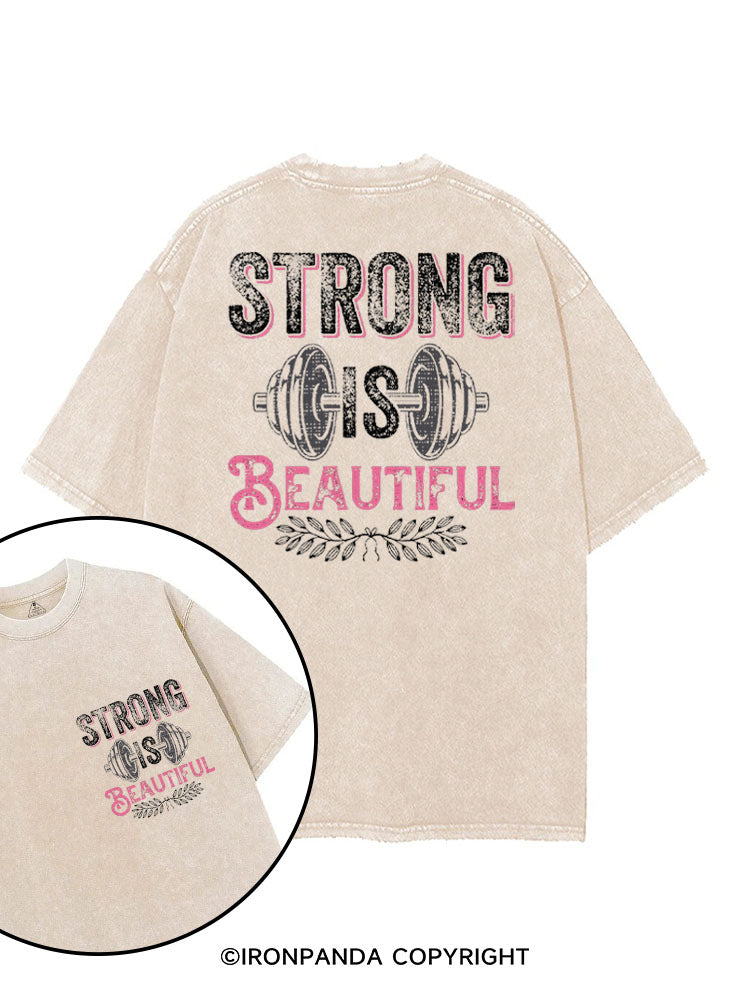 STRONG IS BEAUTIFUL POSITIVE GYM printed Gym Shirt