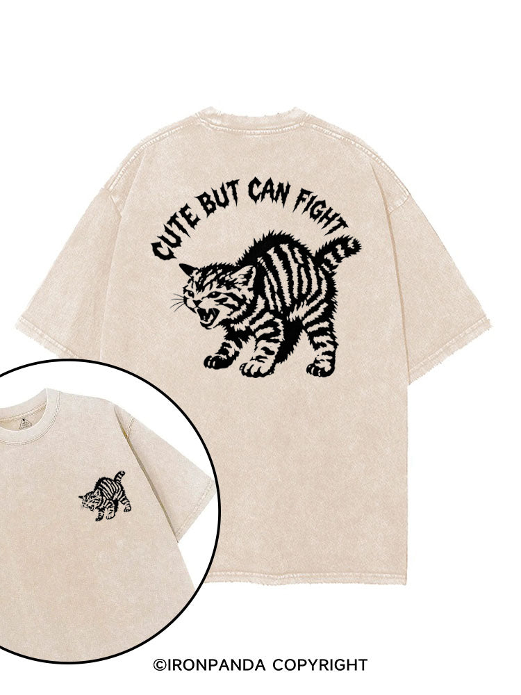 CUTE BUT CAN FIGHT printed Gym Shirt