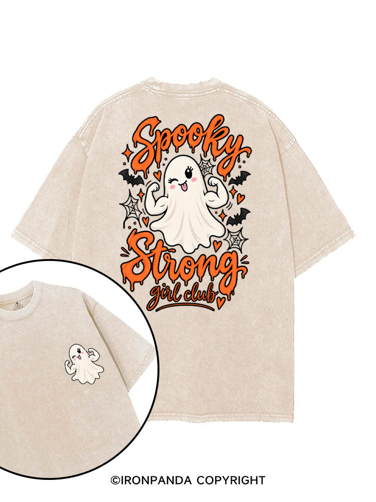 SPOOKY STRONG GIRL CLUB GHOST HALLOWEEN printed Gym Shirt