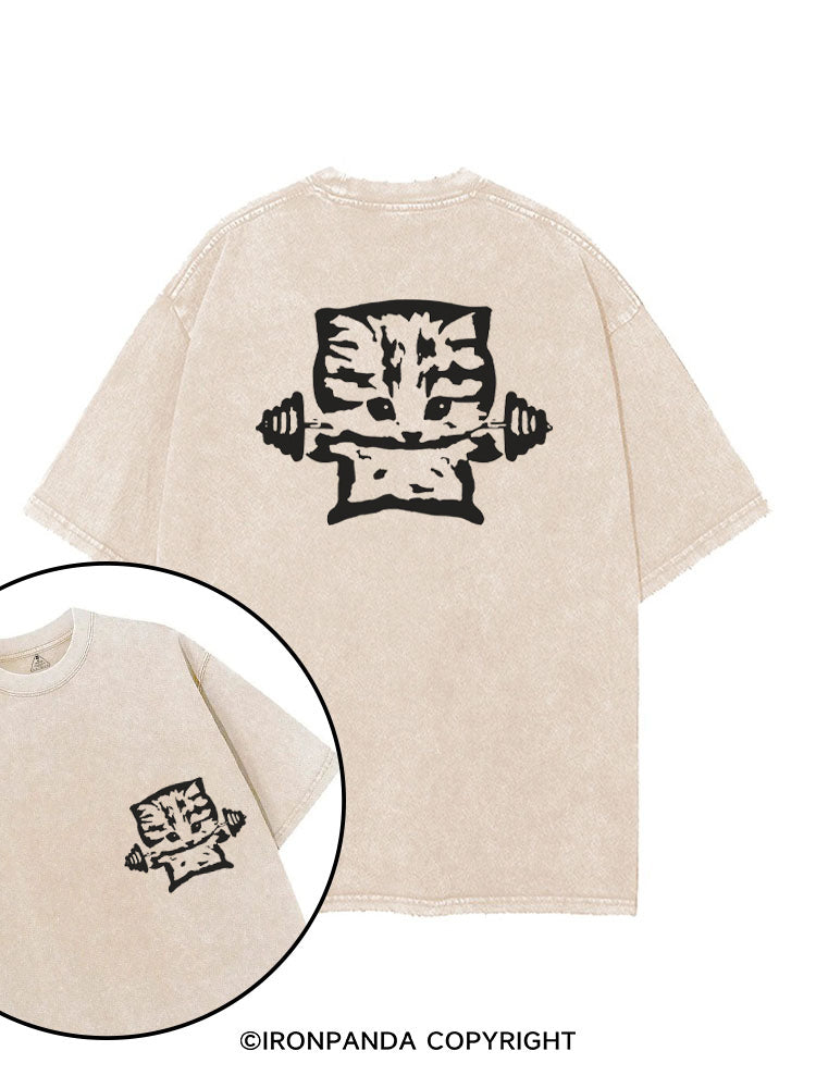 BUFF KITTEN FITNESS printed Gym Shirt