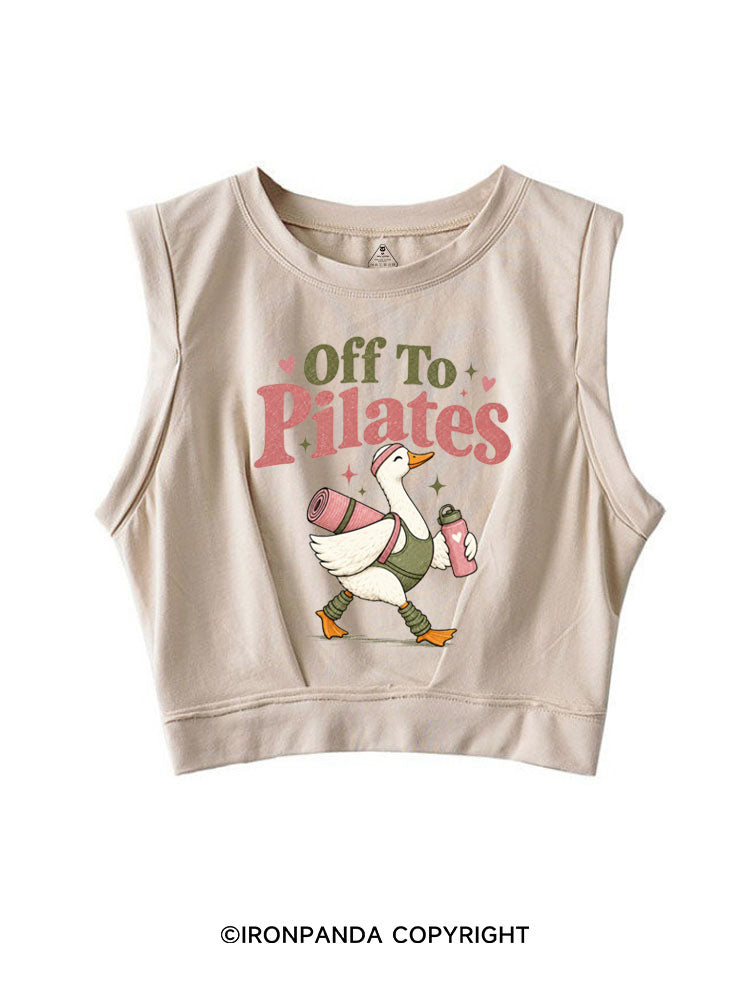 OFF TO PILATES GOOSE SLEEVELESS CROP TOPS