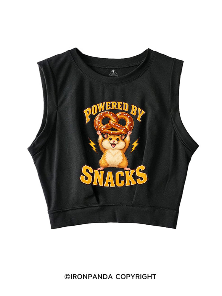 POWERED BY SNACKS FUNNY HAMSTER SLEEVELESS CROP TOPS