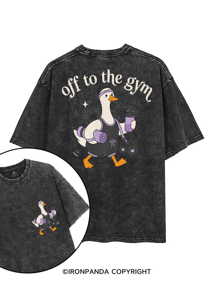 OFF TO THE GYM SILLY GOOSE printed Gym Shirt