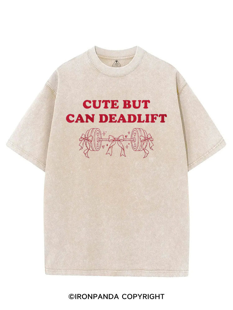 Cute But Can Deadlift VINTAGE GYM SHIRT