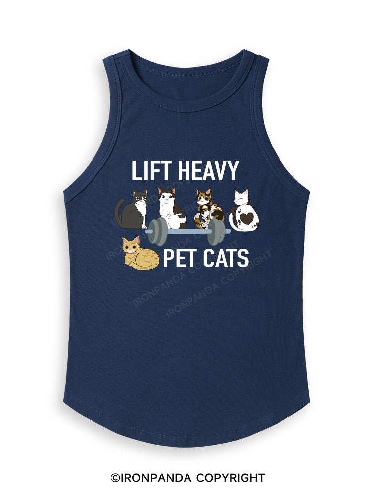 LIFT HEAVY PET CATS Fitted Tank Top