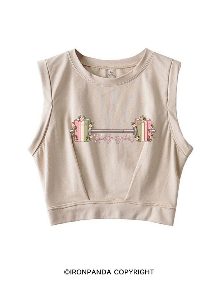 KNOWLEDGE AND POWER SLEEVELESS CROP TOPS