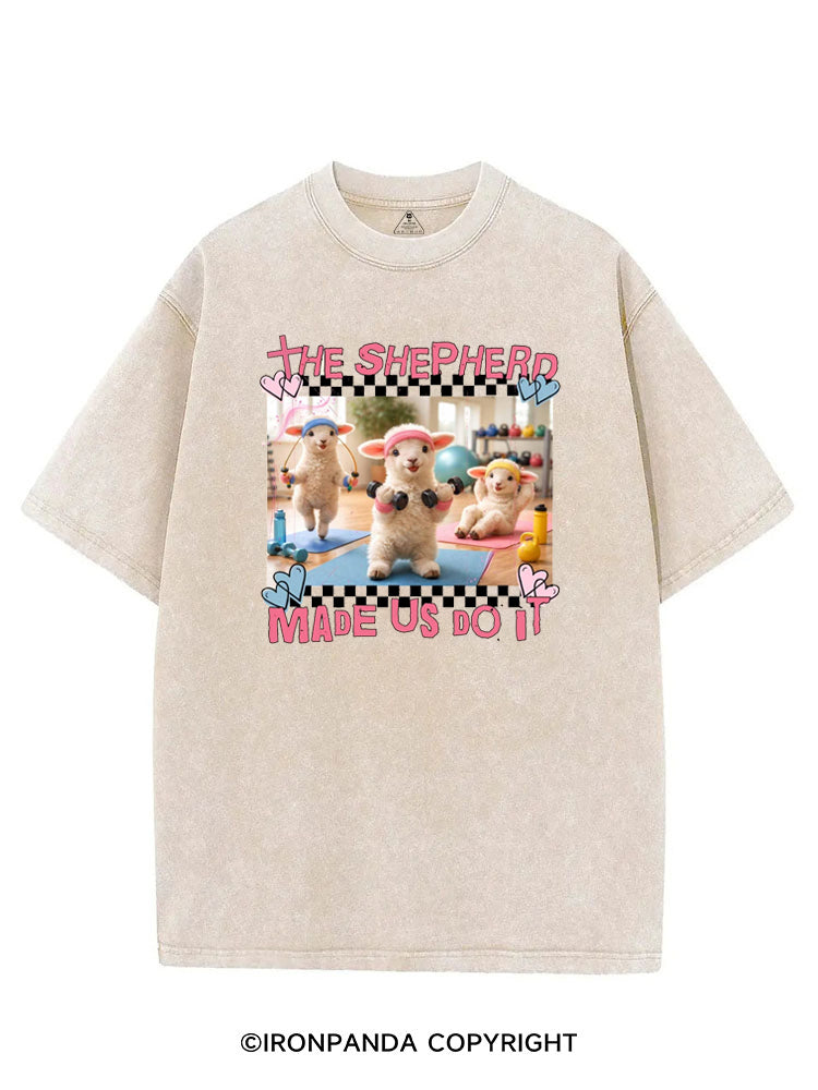 THE SHEPHERD MADE US DO IT GYM CHRISTIAN VINTAGE GYM SHIRT
