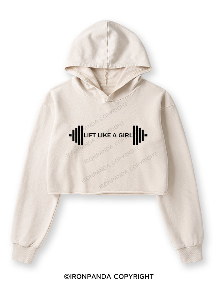 LIFT LIKE A GIRL Washed Crop Hoodie