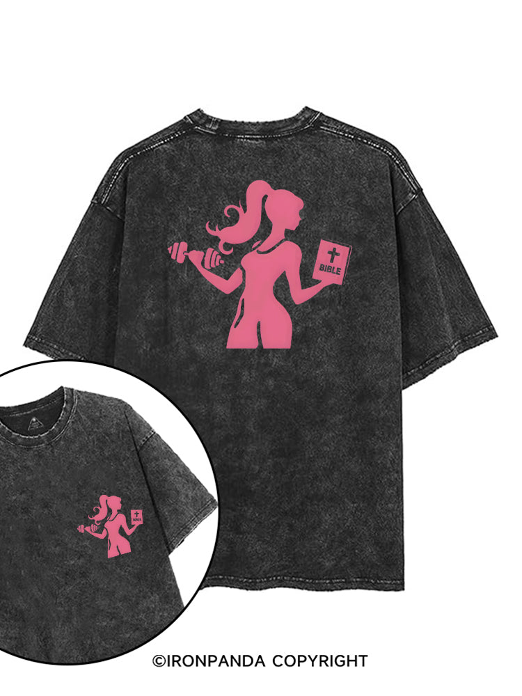 BADDIE GYM GIRL GOD'S GIRL printed Gym Shirt