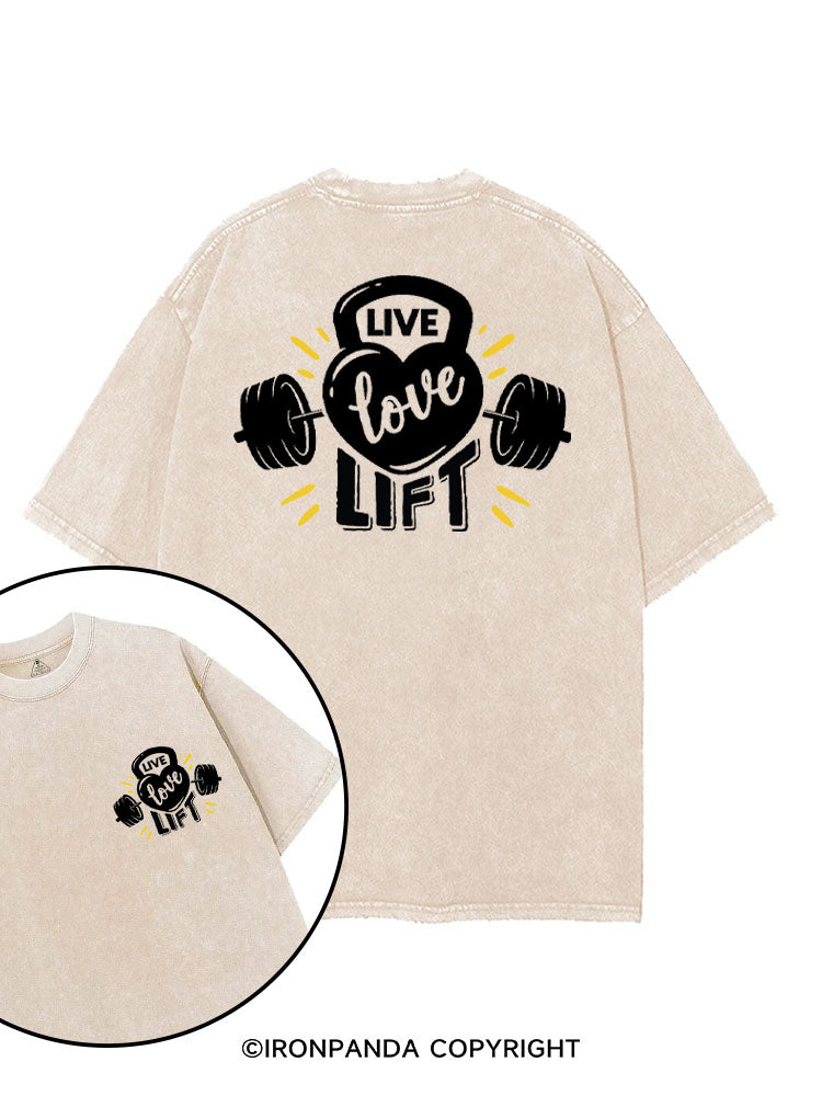 LIVE LOVE LIFT GYM LOVER printed Gym Shirt