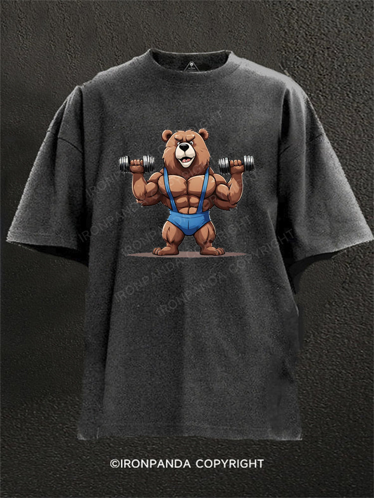 Fitness Bear Washed Gym Shirt