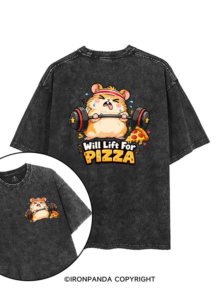 Will Lift For Pizza Funny printed Gym Shirt
