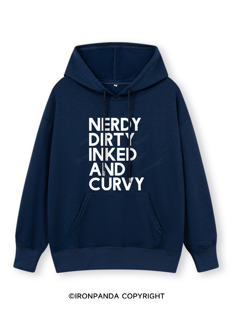 NERDY, DIRTY, INKED AND CURVY Classic Gym Hoodie