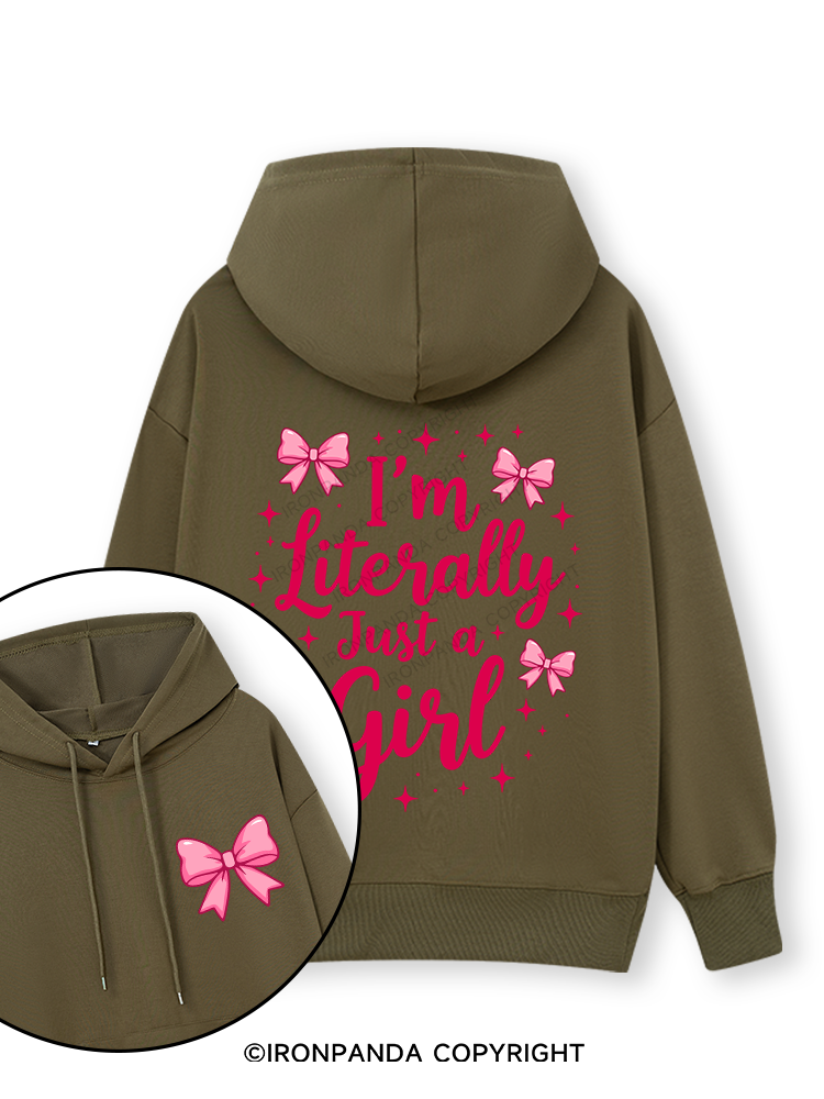 I'M LITERALLY JUST A GIRL LETTER Double-Sided Printed Classic Gym Hoodie