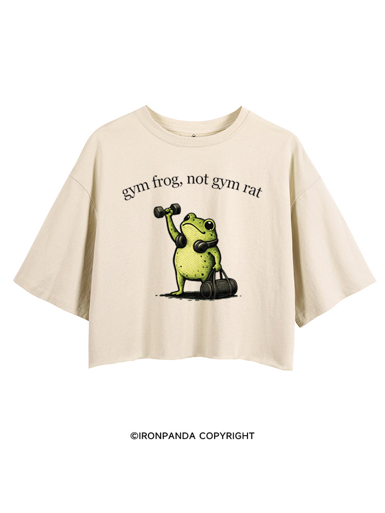 GYM FROG, NOT GYM RAT CROP TOPS