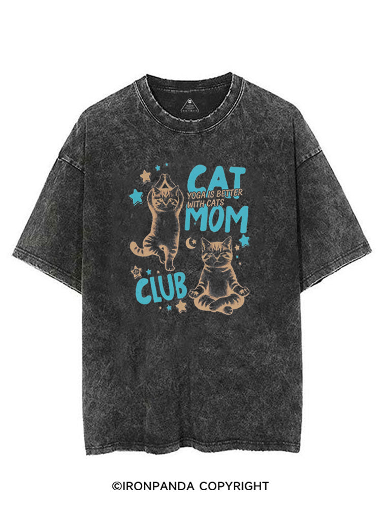 CAT MOM CLUB YOGA IS BETTER WITH CATS VINTAGE GYM SHIRT