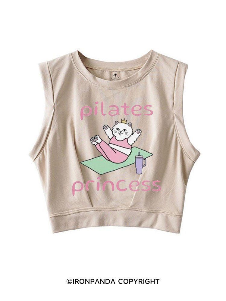 PILATES PRINCESS GYM KITTY SLEEVELESS CROP TOPS