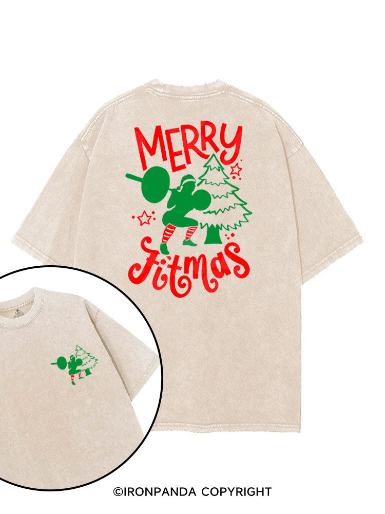 MERRY FITMAS FUNNY STRONG CHRISTMAS printed Gym Shirt