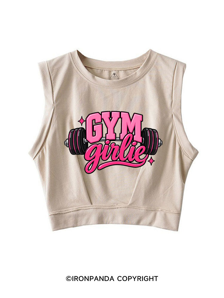 GYM GIRLIE PINK FITNESS SLEEVELESS CROP TOPS