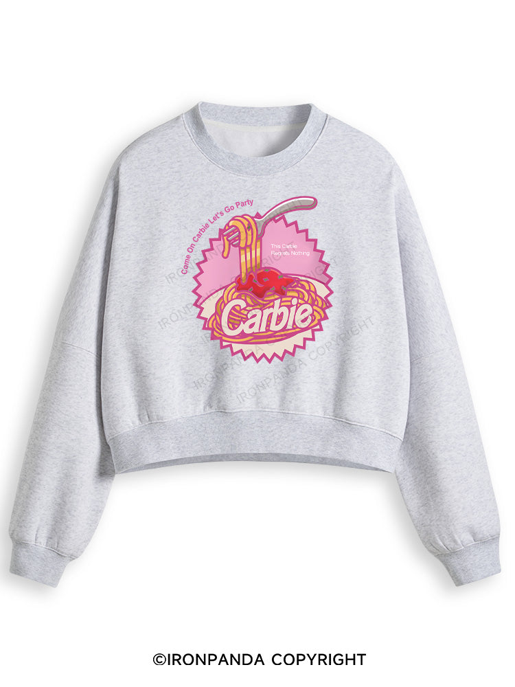 Carbie I Love Carbs Bread Pasta Pizza Fleece Crop Sweatshirt