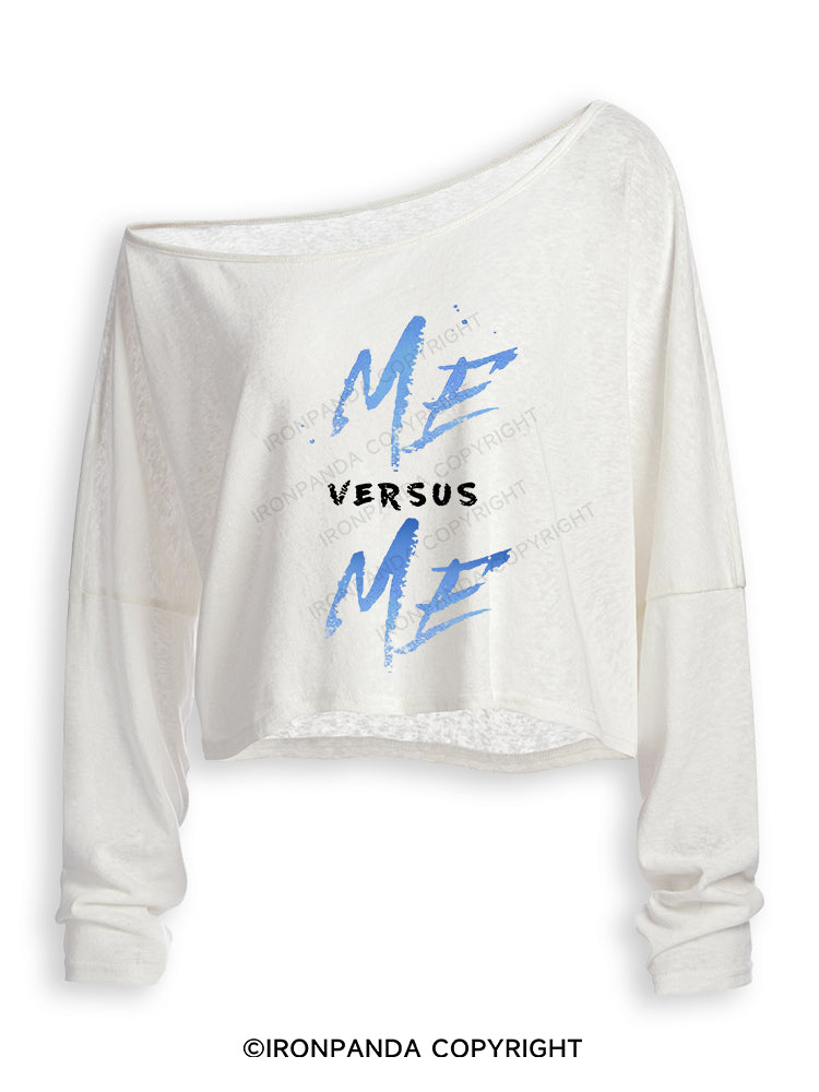 ME VERSUS ME Off Shoulder Long Sleeve Crop Top