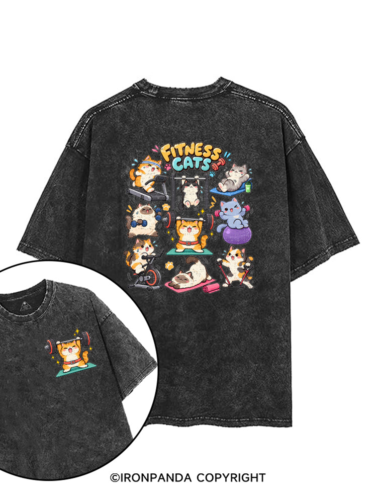Fitness Cats Gym Workout printed Gym Shirt
