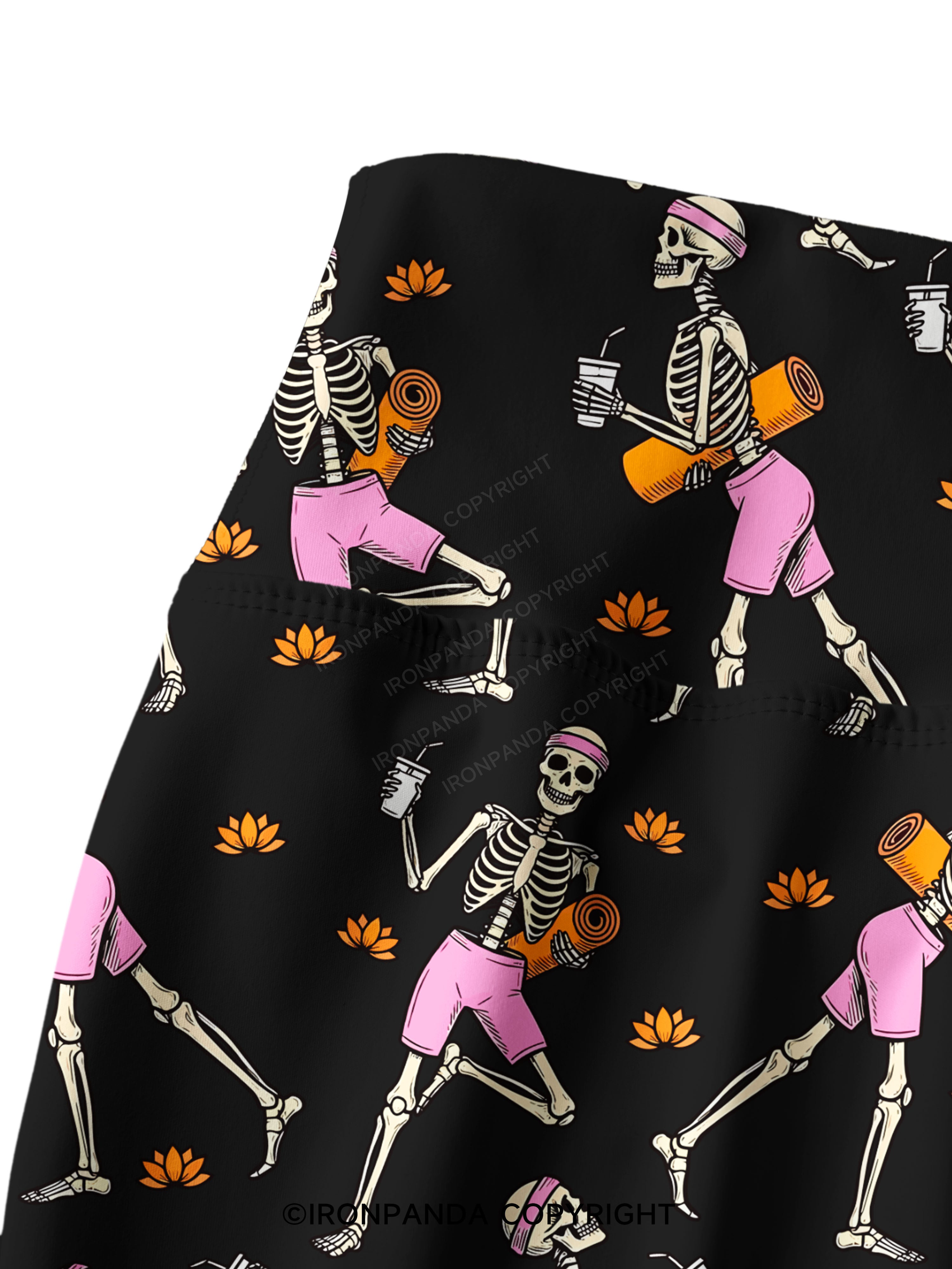 SKELETON YOGA FITNESS Printed Yoga Pants