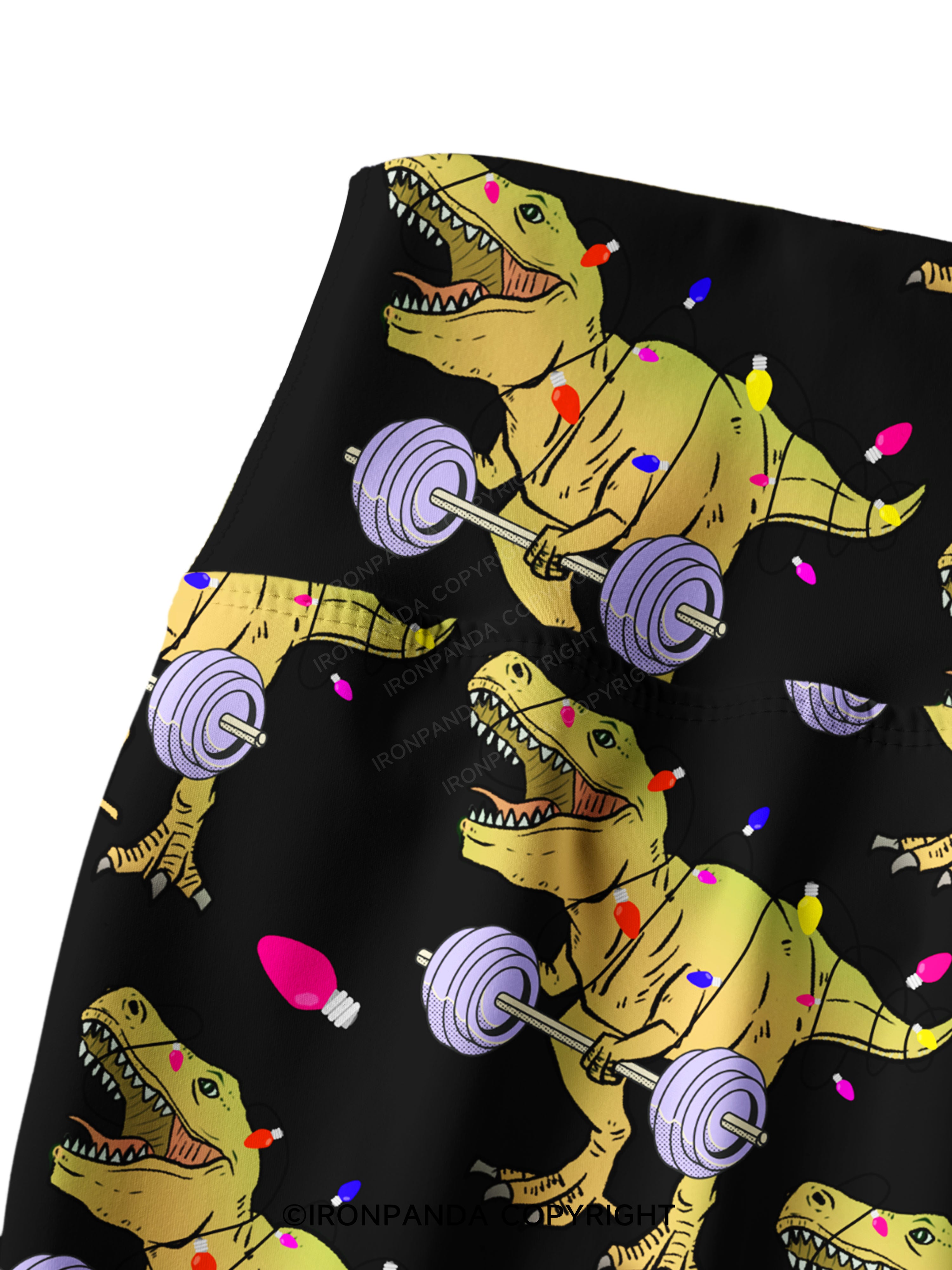 Christmas Dinosaur Printed Yoga Pants
