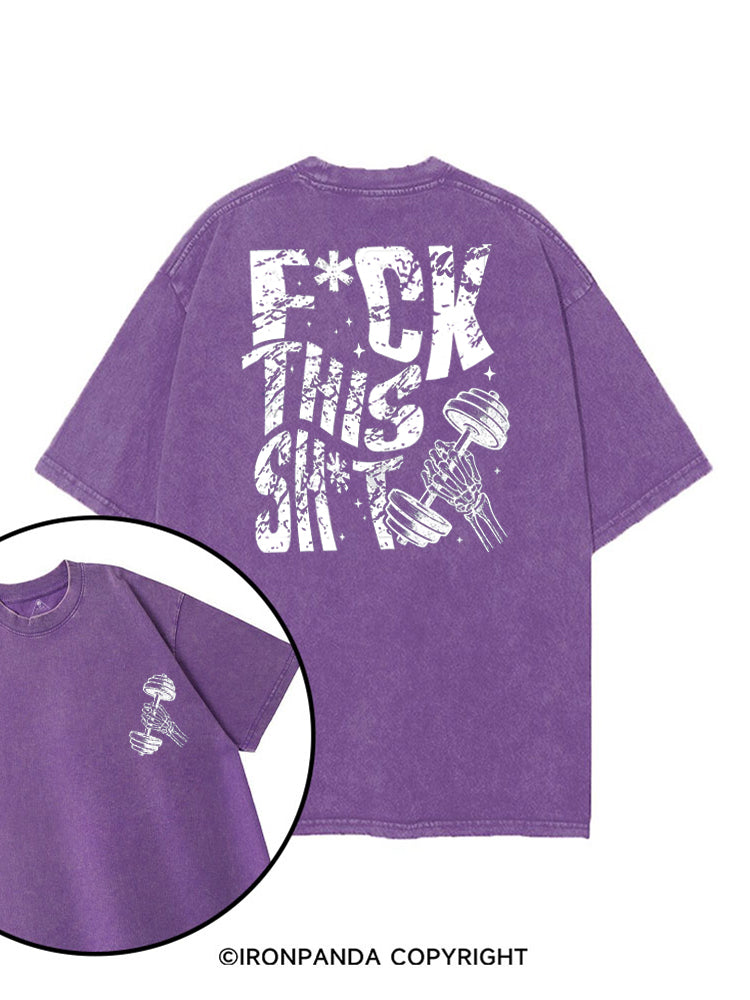 FUCK THIS SHIT GYM SKELETON printed Gym Shirt
