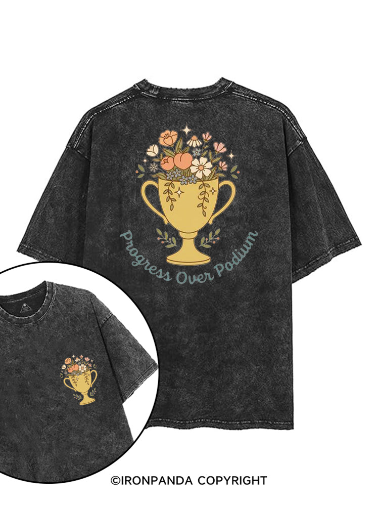 PROGRESS OVER PODIUM printed Gym Shirt