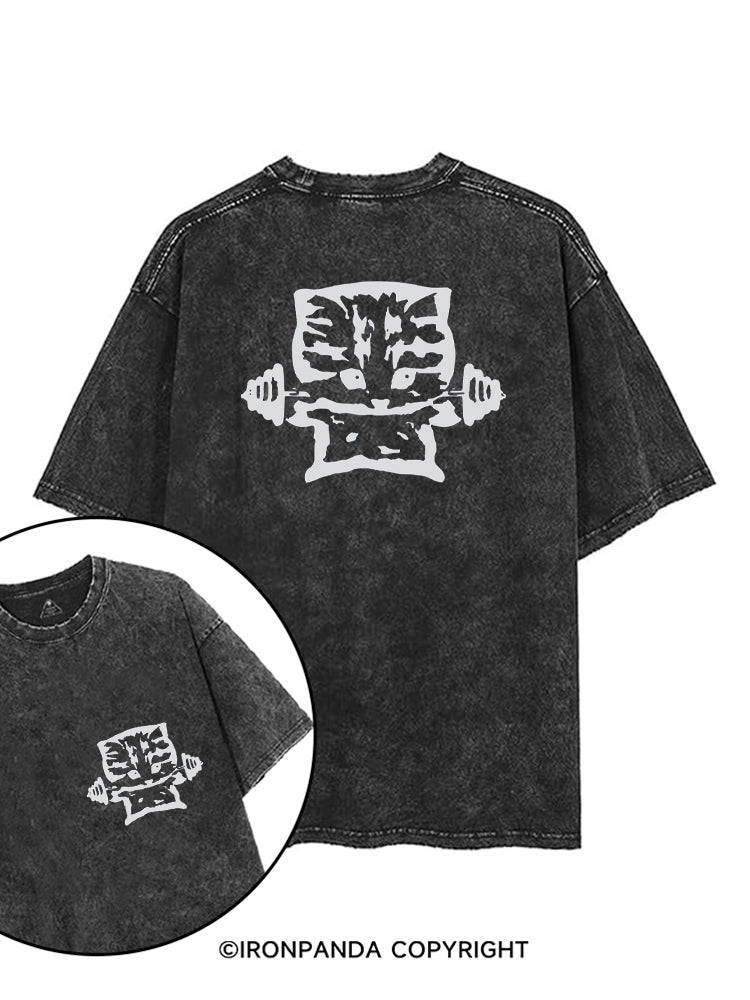 BUFF KITTEN FITNESS printed Gym Shirt