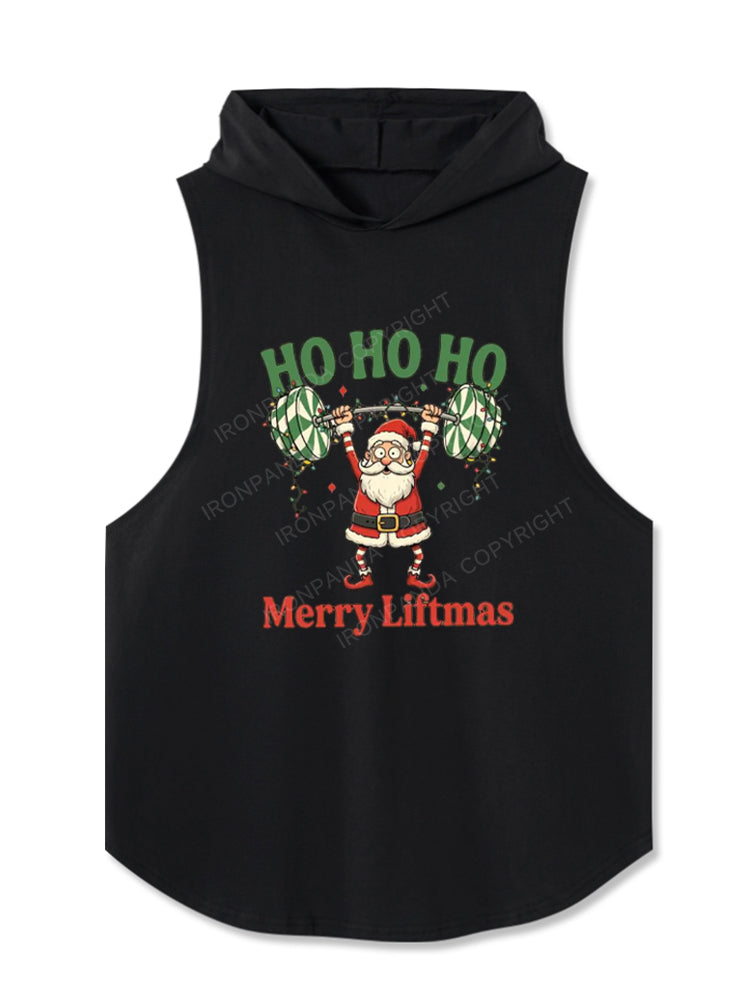 HO HO HO Merry Liftmas Hooded Tank