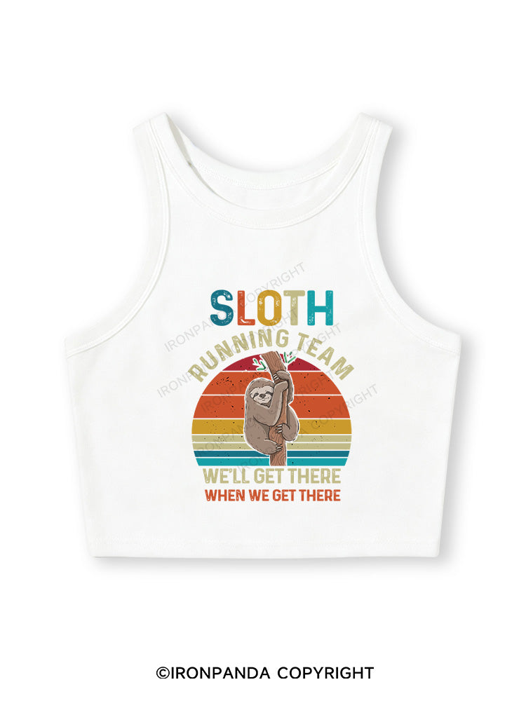 SLOTH RUNNING TEAM Fitted Crop Tank Top