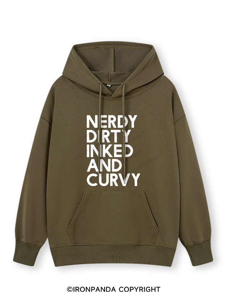 NERDY, DIRTY, INKED AND CURVY Classic Gym Hoodie