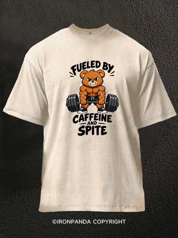 Fueled by Caffeine and Spite Funny Washed Gym Shirt
