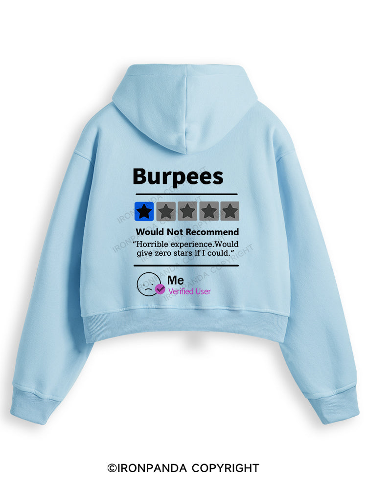 BURPEES REVIEWED Fleece Crop Zip Up Hoodie
