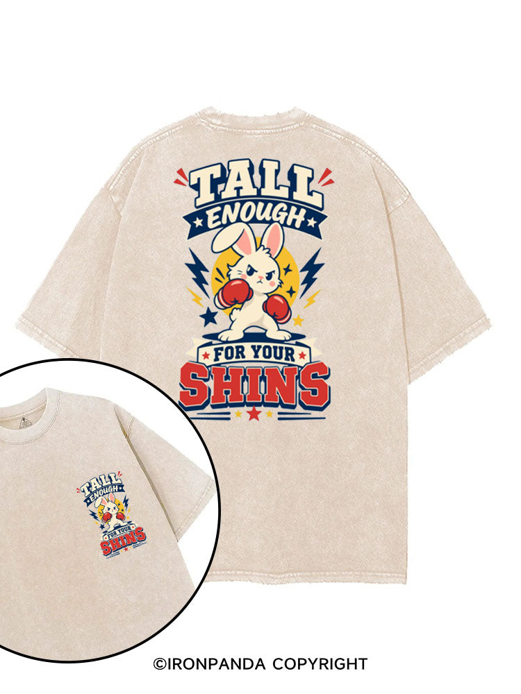 TALL ENOUGH FOR YOUR SHINS STRONG BUNNY printed Gym Shirt
