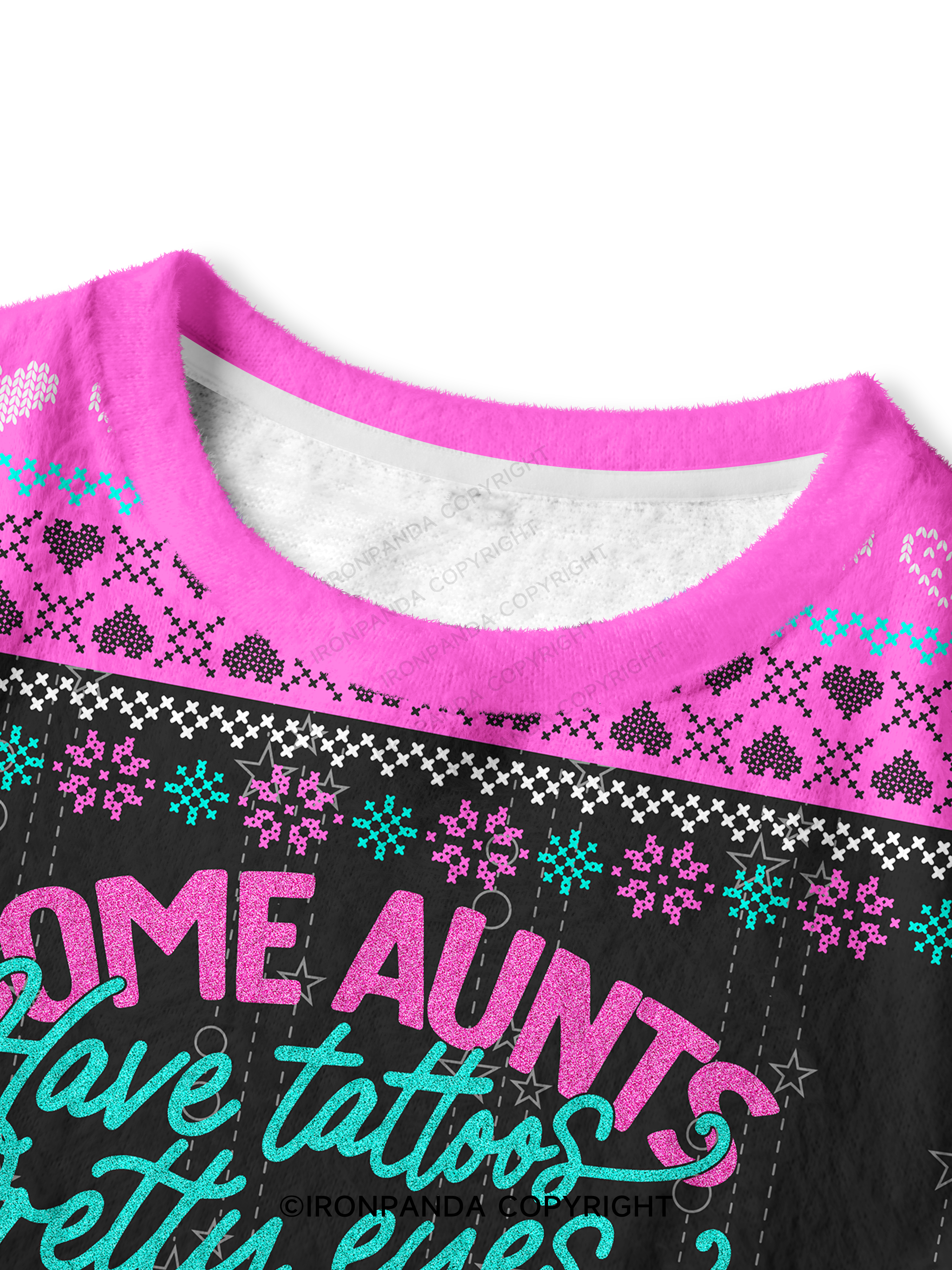 SOME AUNTS HAVE TATOOS PRETTY EYES THICK THIGHS AND CUSS TOO MUCH Crop Ugly Sweater