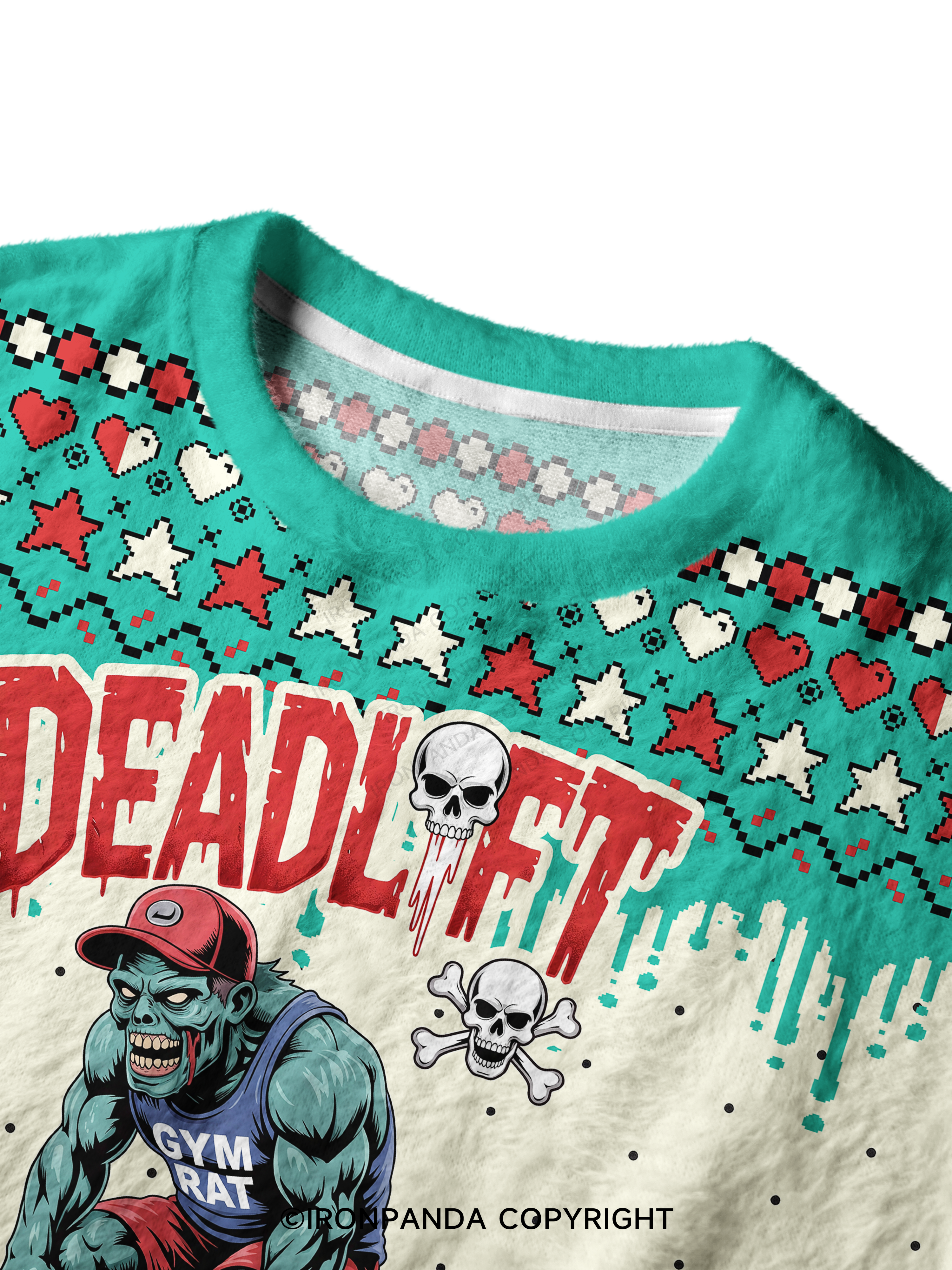 Zombie Funny Deadlift Ugly Fuzzy Fleece Sweater